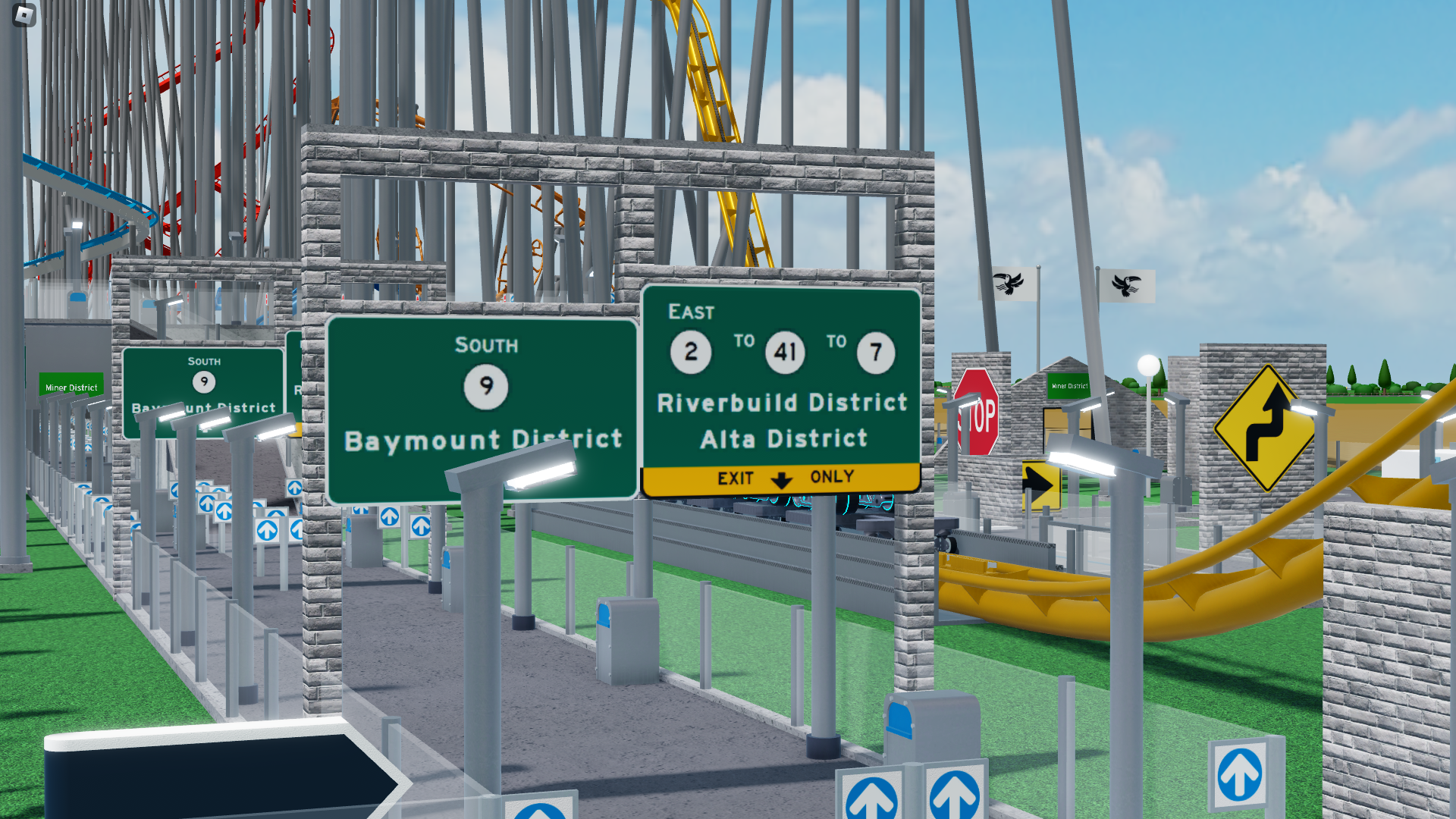 A different superhighway intersection (H-9 & H-16 @ H-2) in the Insitux District.